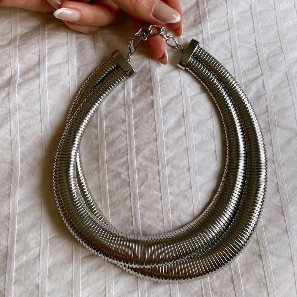 Zara choker style double strand necklace in silver - never worn